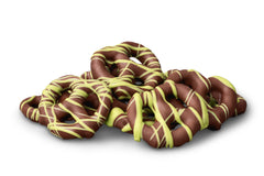 Milk Chocolatey Mini Pretzels with Pistachio Flavored Drizzle X1
