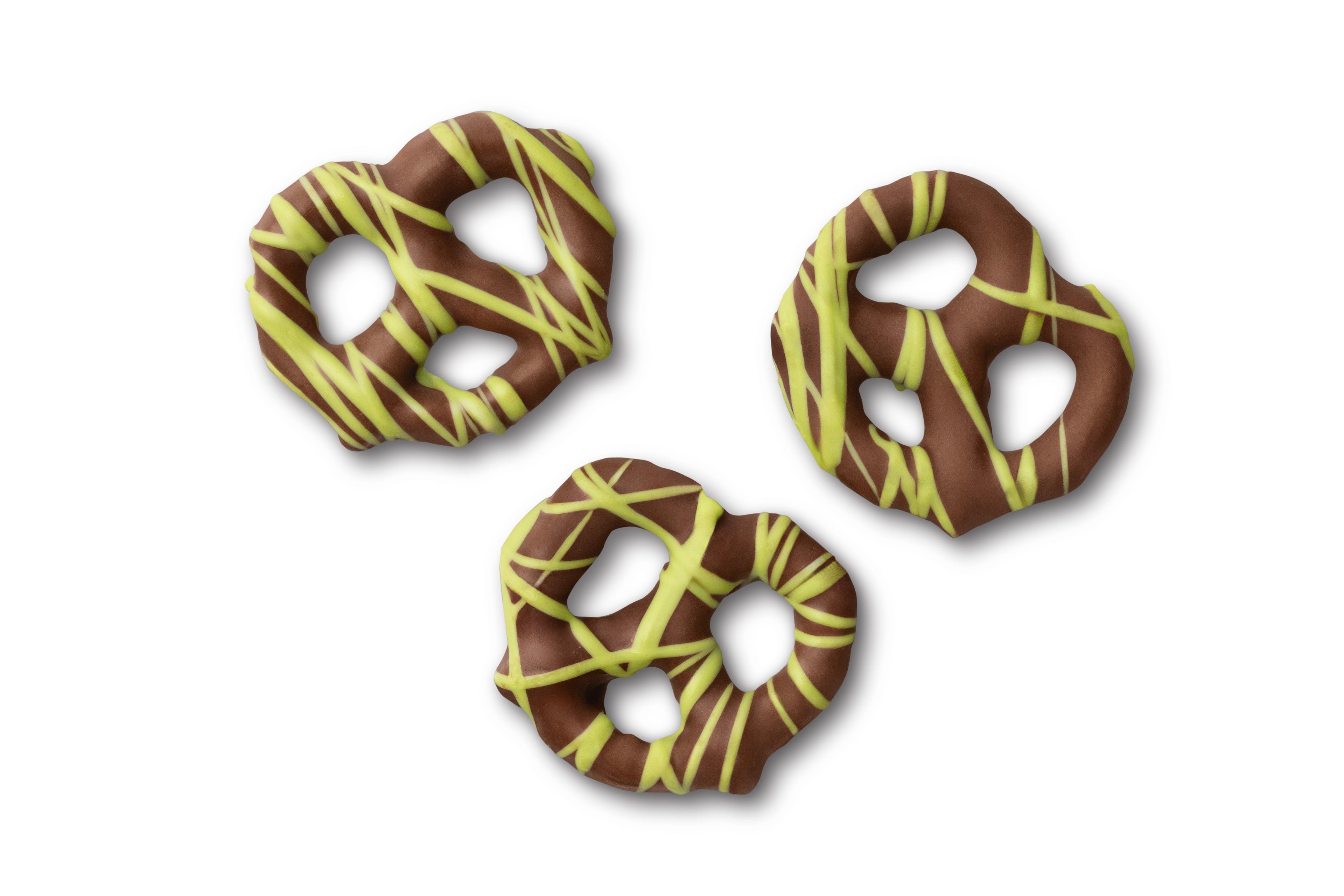 Milk Chocolatey Mini Pretzels with Pistachio Flavored Drizzle X1