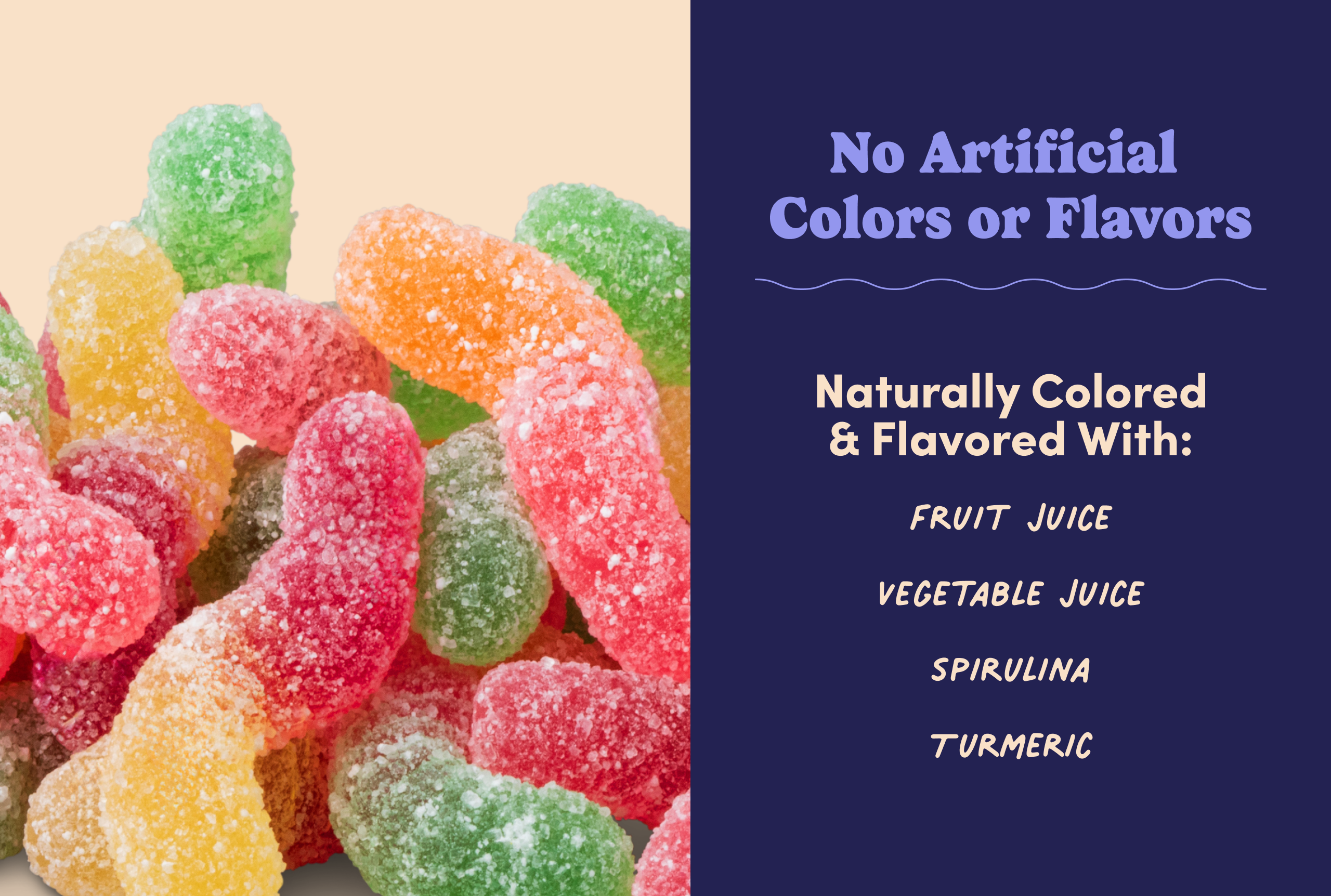 Naturally Colored Sour Tiny Gummy Worms B1