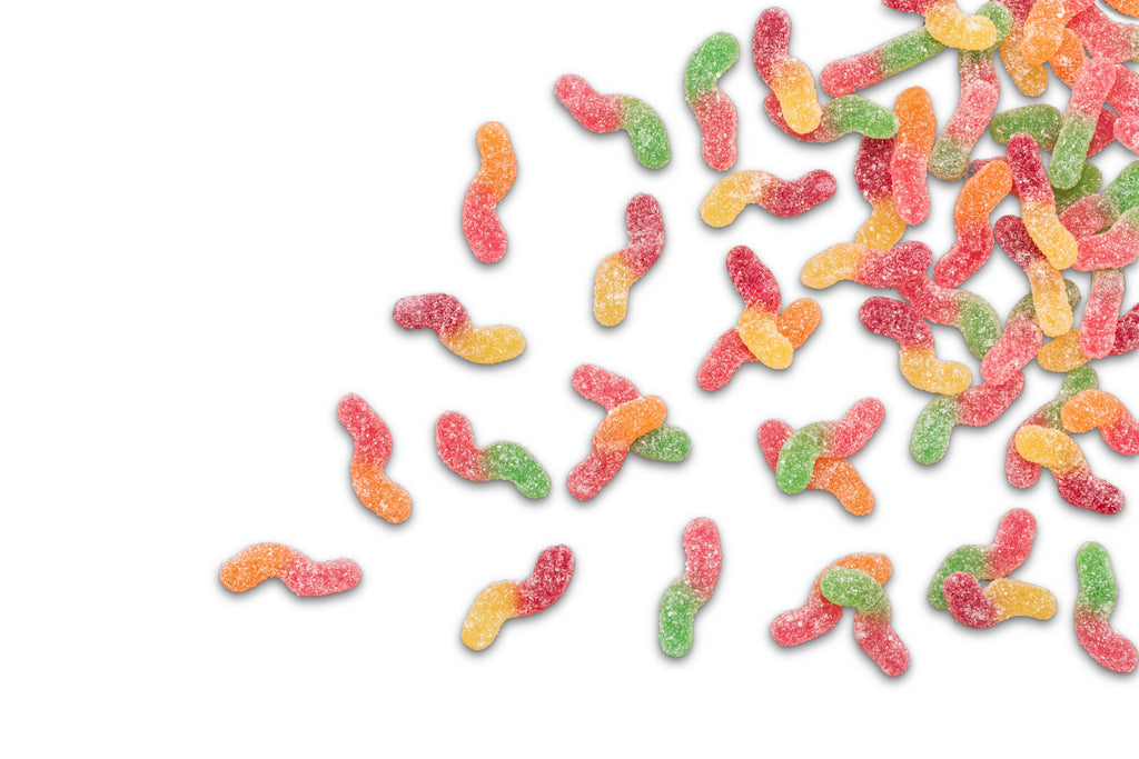 Naturally Colored Sour Tiny Gummy Worms B1